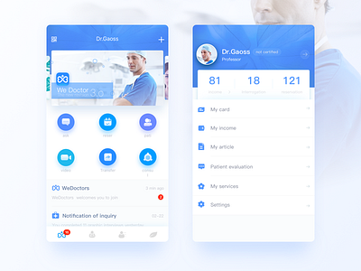 WeDoctor app care doctor medical ui 交互