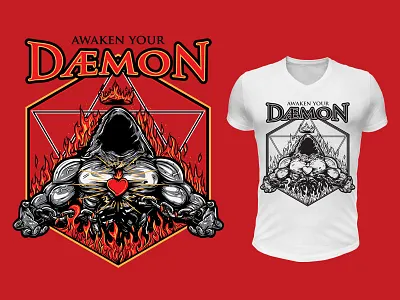 Daemon apparel clothing dark evil gothic gym mascot muscle sport t shirt tees training