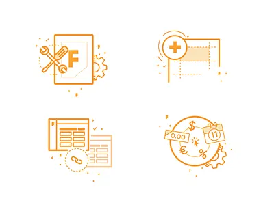 Tutorial Icons data icon line art linked monochromatic settings