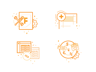 Tutorial Icons data icon line art linked monochromatic settings