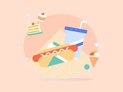 The Junks burger hotdog icecream junkfood pastel pink