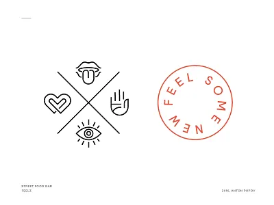 Feelz stamps eye hand heart icon line mouth stamp tongue