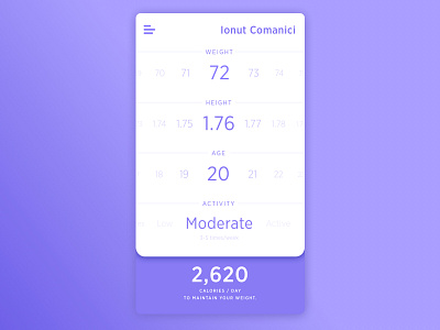 Calculator - Daily UI challenge app calories challenge daily dailyui day2 fitness joging running trend ui