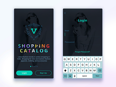 Shopping App button dark e commerce fashion login uiux