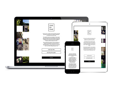 One by one redesign black and white minimal photography photos ui ux web webdesign website