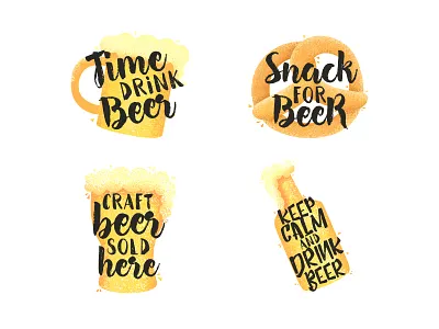 Labels for Beer bar beer bottle cup drink labels pab snack vector