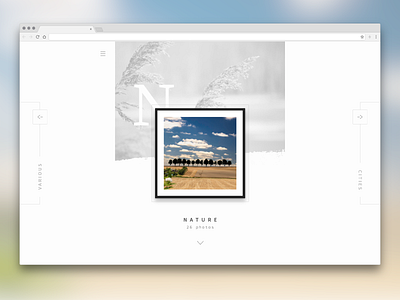 Photography website - Category page photography portfolio ui website