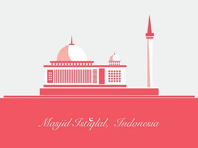 Masjid Istiqlal, Indonesia. design illustration indonesia