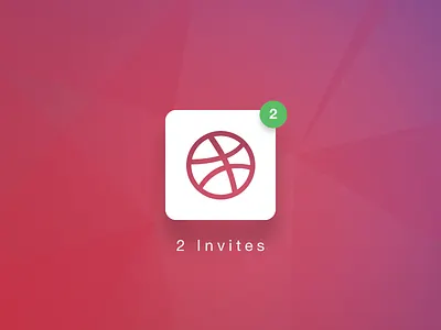 2x Dribbble Invites app draft dribbble gradient icon invitations invite invites notification