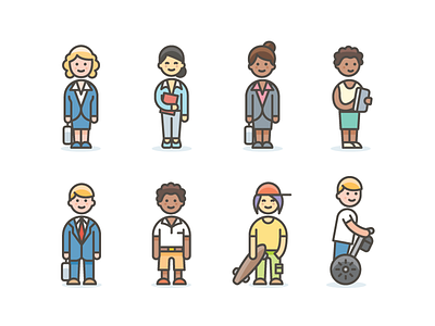 Diversity avatar icons avatars characters color icons illustration illustrator sketch vector