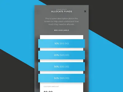 Donation App - Allocate funds app donate donation funds selection ui ux