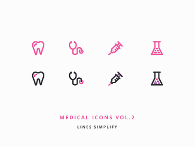 Medical Vol. 2 health healthcare icons line medical pink sign