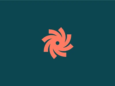 Pinwheeling flower logo pinwheel spiral