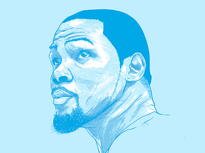 Kevin Durant drawing golden state warriors illustration kevin durant line work nba photoshop portrait