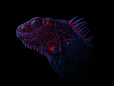 Neon Lizard candy color dark glow lights lines lizard neon