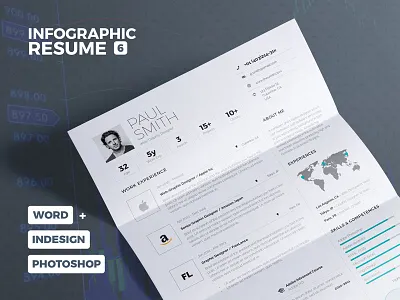 Infographic Resume Volume 6 a4 creative cv indesign infographic lebenslauf modern photoshop resume template us letter word