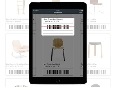 Bonagora POS for iOS - Barcode Scanning b2b bonagora design furniture home home décore home fashion house ios shopping ui ui design