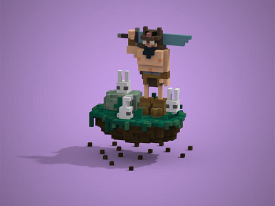 The bunnies master bunnies bunny magicavoxel voxels