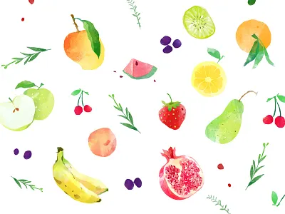Chef Ezy - fruits chefs colour composition design farm fresh fruits illustration kitchen texture water
