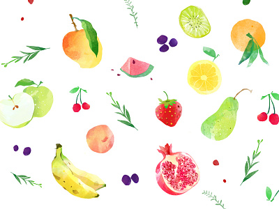 Chef Ezy - fruits chefs colour composition design farm fresh fruits illustration kitchen texture water