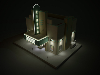 Welcome to the Greatest Show 3d art deco building cinema environment lighting modeling render scene stage theater vintage