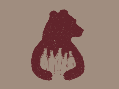 hi-beer-nating bear beer negative space pun