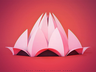 Lotus Temple - 3d illustration 3d fariborz sahba guinnessworldrecord happy india lotus petal render temple timelapse