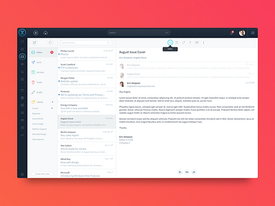 Custom Software UI : Email App dashboard email sketch software ui ux web design