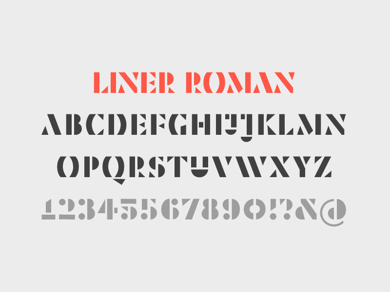 Liner brand custom font letter liner red stencil type type design typography