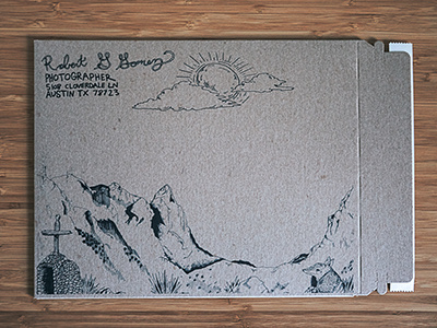 Robert G. Gomez Photography promotional mailer illustration landscape west texas