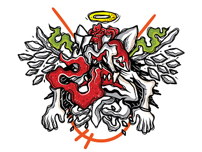 CMNSN art character illustration monster outline streetart twomyskeleton urban vector vectorart