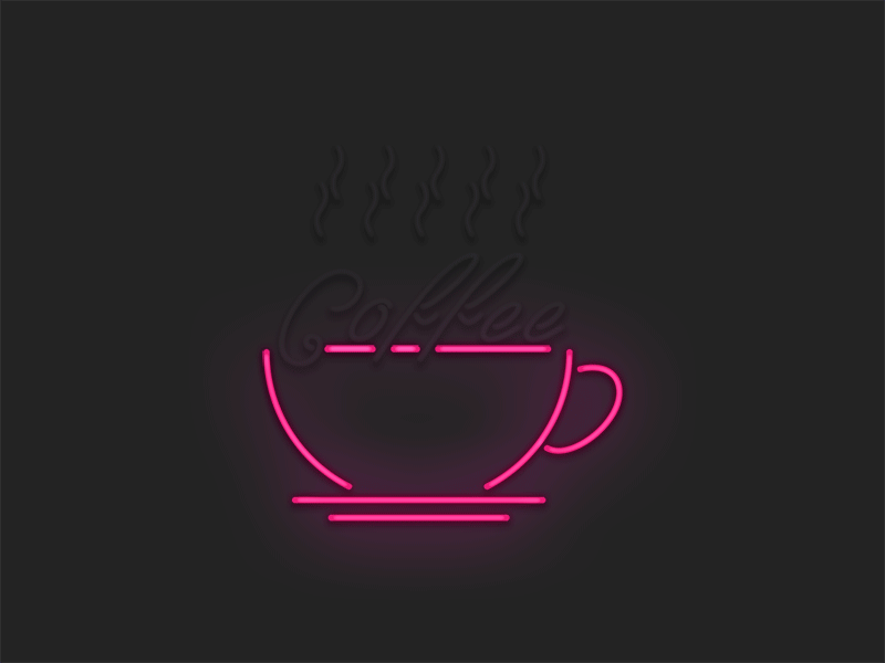 Neon exploration coffee gif neon sign test