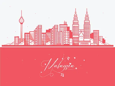 Malaysia skyline. design illustration malaysia skyline