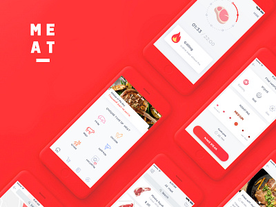 Make Steak Application app application design grill ios iphone red steak ui uiux ux uxui