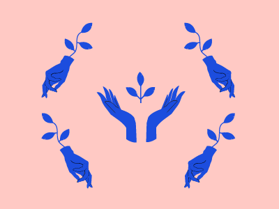 Hand Pattern 01 blue cobalt hand pattern pink vector