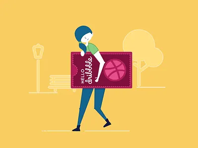 Dribbble First Shot dribbble firstshot girl invite