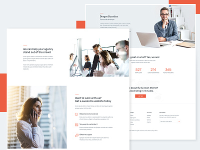 Business Theme agency business clean corporate features landing page orange portfolio services testimonials theme web design