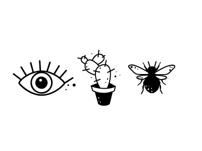 Pattern elements bug cacti cactus fly pattern