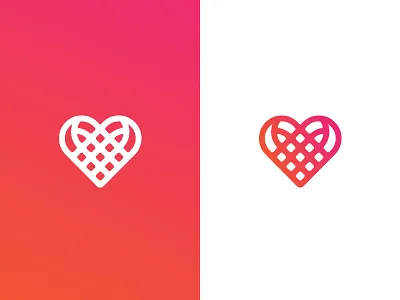 Ribbon vs Heart vs Compartments gradient heart logo ribbon vector