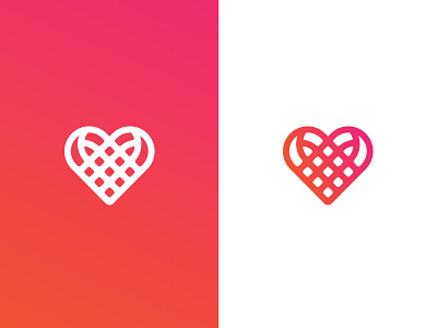 Ribbon vs Heart vs Compartments gradient heart logo ribbon vector