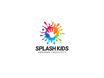 Splash Kids Logo artist child colorful creation creativity daycare expression funny hand kids paint splash