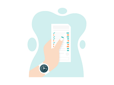 A day in the life - Scene 4 hand illustration receipt watch woman