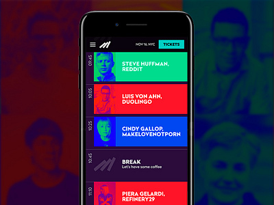 TNW NYC Speaker Program colorful colors conference events iphone mobile smartphone ui ux