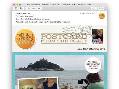 The Dukkah Company – Marketing E-mail #1 branding cornwall design dukkah e mail email food identity logo marketing postcard stamp