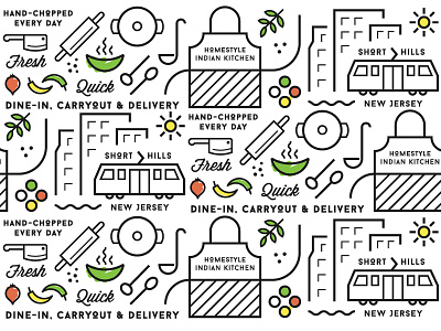 Restaurant Branding Pattern branding design food illustration monoweight nyc pattern restaurant vector