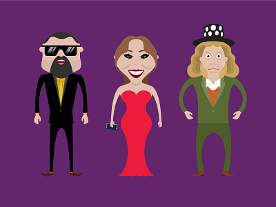 Famous Faces 9 character faces illustration
