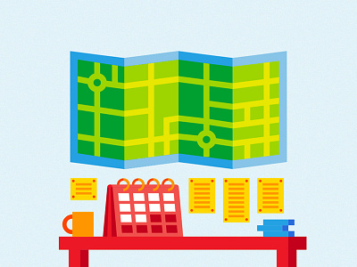 JustEat - DataBase app eat flat geometric illustration just map table