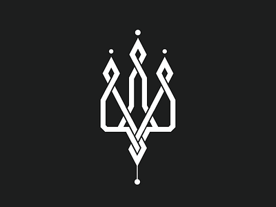 Trident black experiment koloslov lettering slavic white