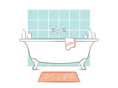 Sleep Infographic Spot Illustration Set bathtub digital health icon illustration line art relaxation sleep vector wellness