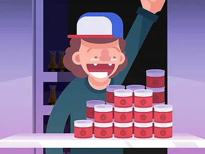 Dustin found the pudings! animation flat gif gifs loop netflix stranger strangergifs strangerthings things